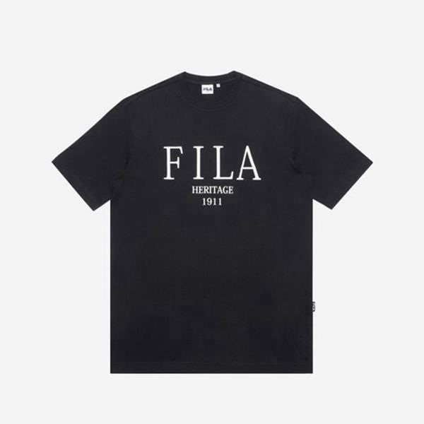 Fila Heritage Rugby S/S Men's T-Shirts - Black,NZ 348-70629